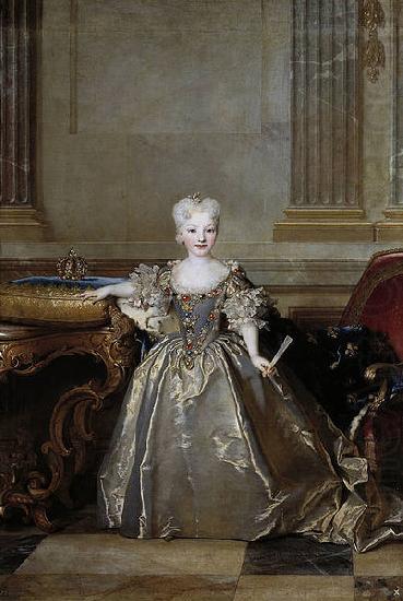 Portrait of the Mariana Victoria of Spain, Infanta of Spain and future Queen of Portugal; eldest daughter of Philip V of Spain and his second wife Eli, Nicolas de Largilliere